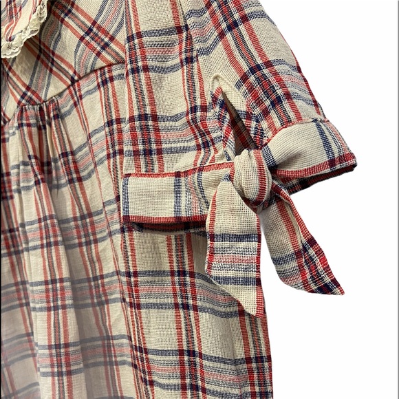 2/$25 ZARA Peter Pan Collar Checked Shirt Size XS NWOT - Picture 4 of 10